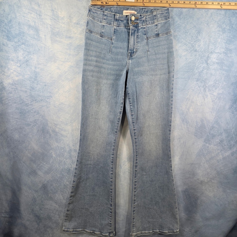 Lucky Brand Stevie High Rise Flare Jeans Light Wash Blue Denim Size 8/29 R